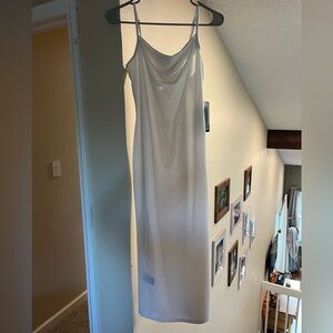 Bebe White Glitter Fabric slip dress